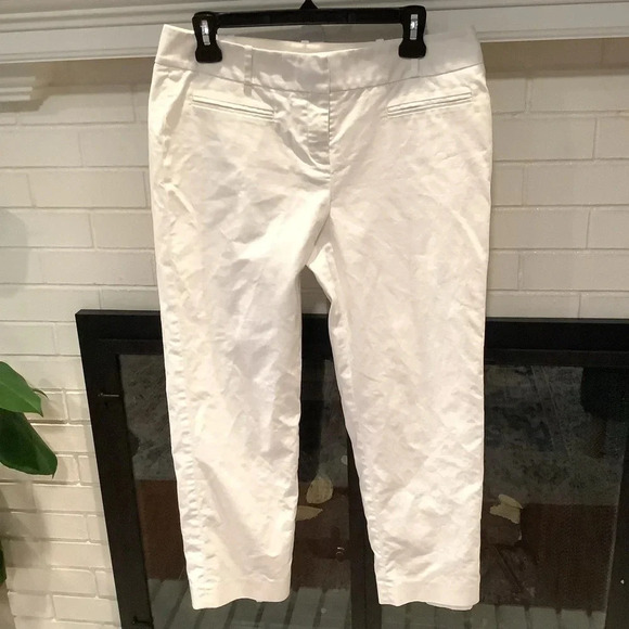 #302 Halogen Gorgeous White Crop Chinos Size 10 - Picture 2 of 7